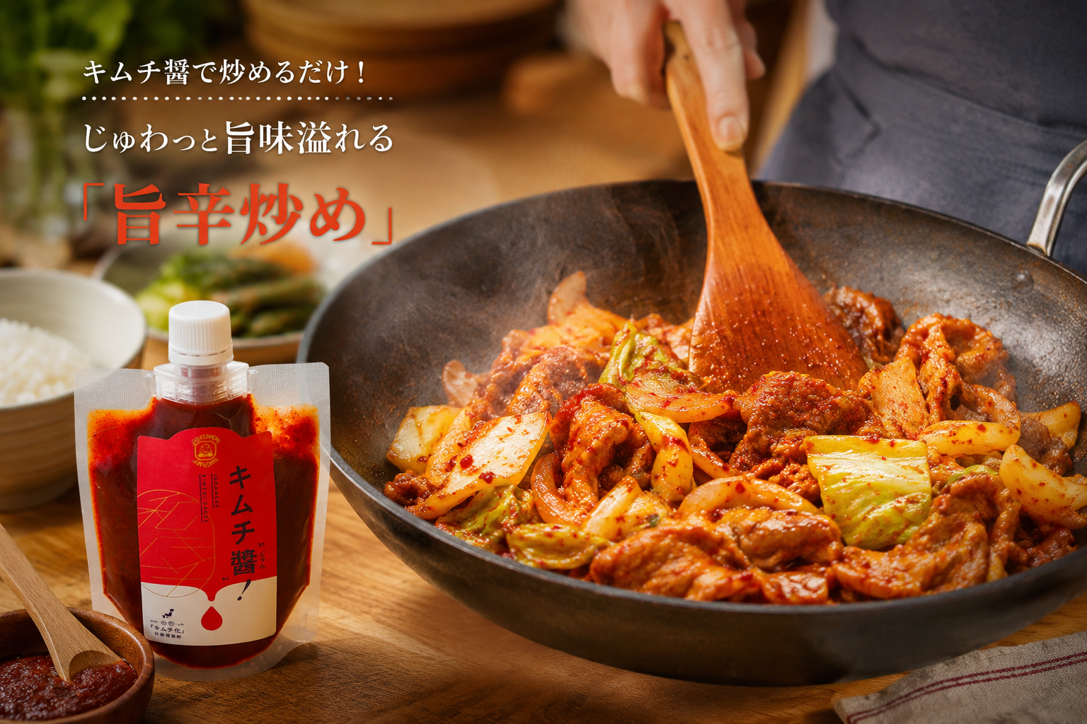 キムチ醬の調理シーン