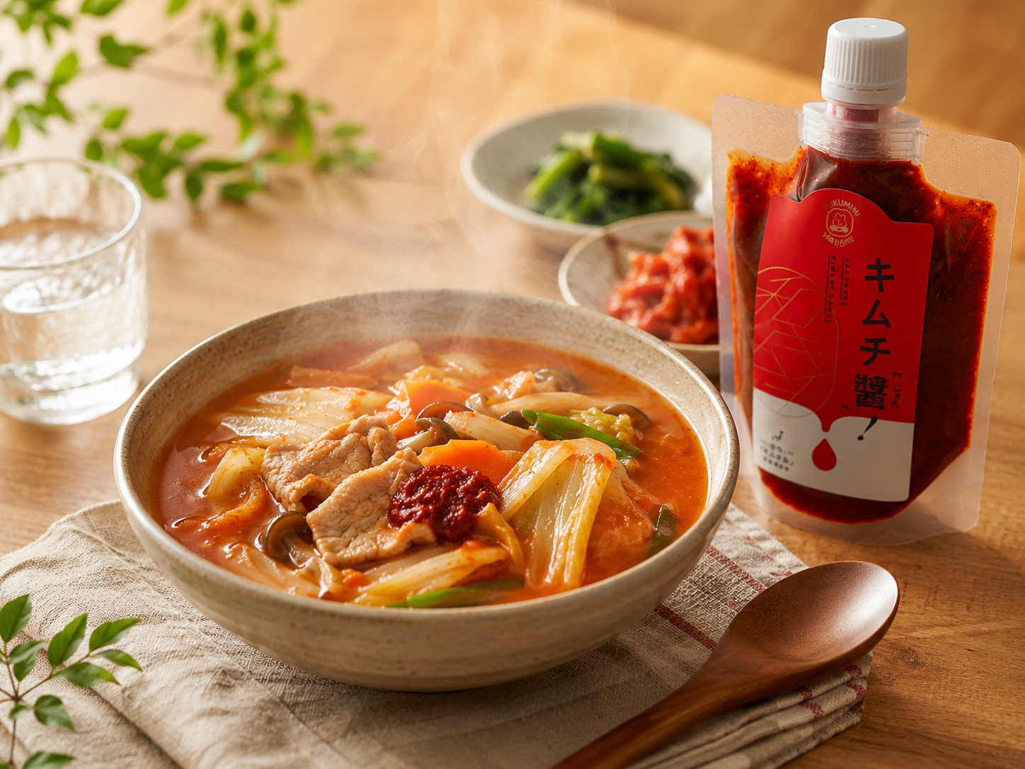 キムチ醬のある食卓